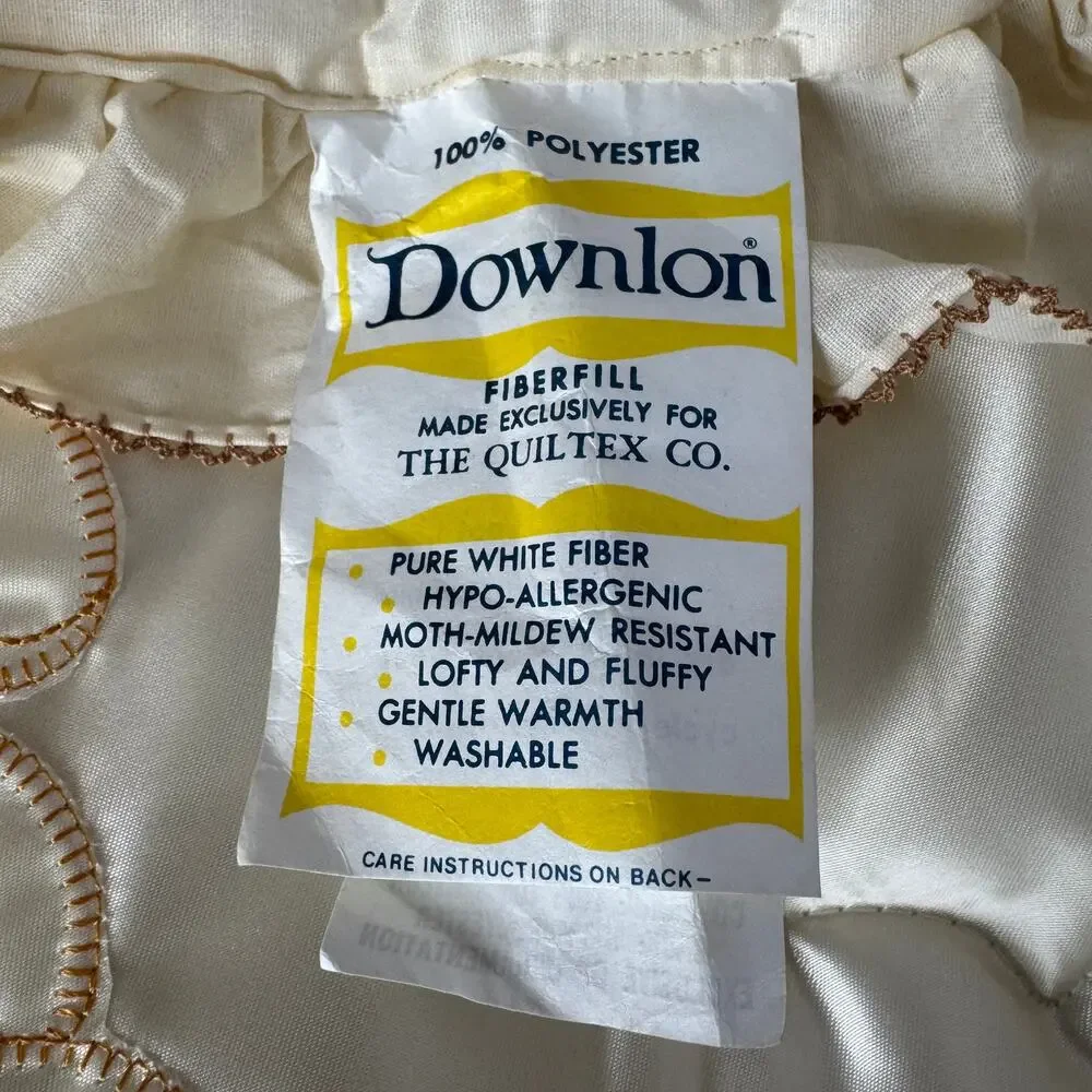 Vintage 1960s The Quiltex Co Satin Baby Crib Comforter Teddy Bear Ruffle 34x42
